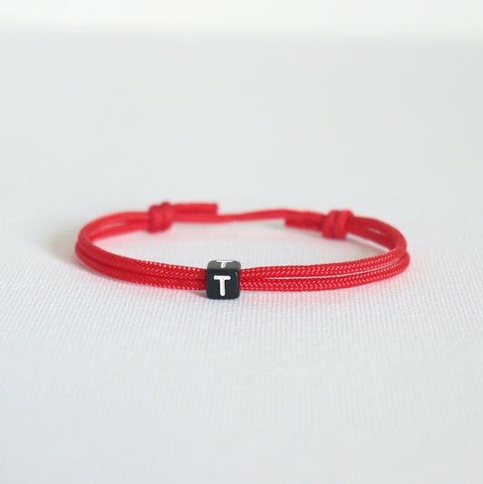 Cadeaux personnalisable cordon uni pour elle,bracelet initiale personnalisé cordon 23 couleurs à choisir