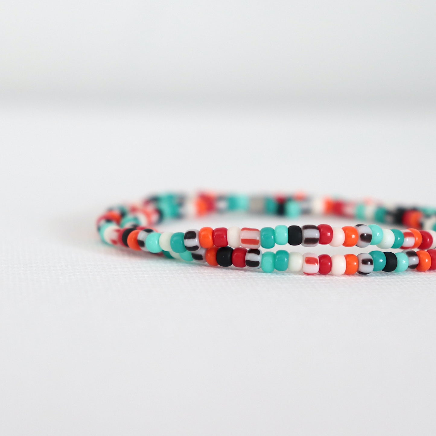 Bracelet perles miyuki double tours surf sur élastique, cadeau pour elle