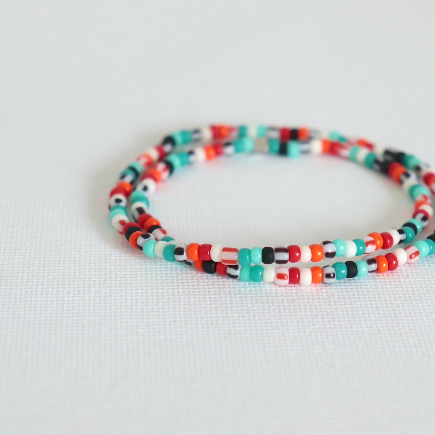 Bracelet perles miyuki double tours surf sur élastique, cadeau pour elle