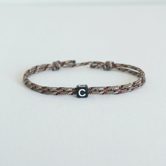 Bracelet homme lettre personnalisable surf boho,bracelet d'amitié réglable cordon 45 couleurs à choisir