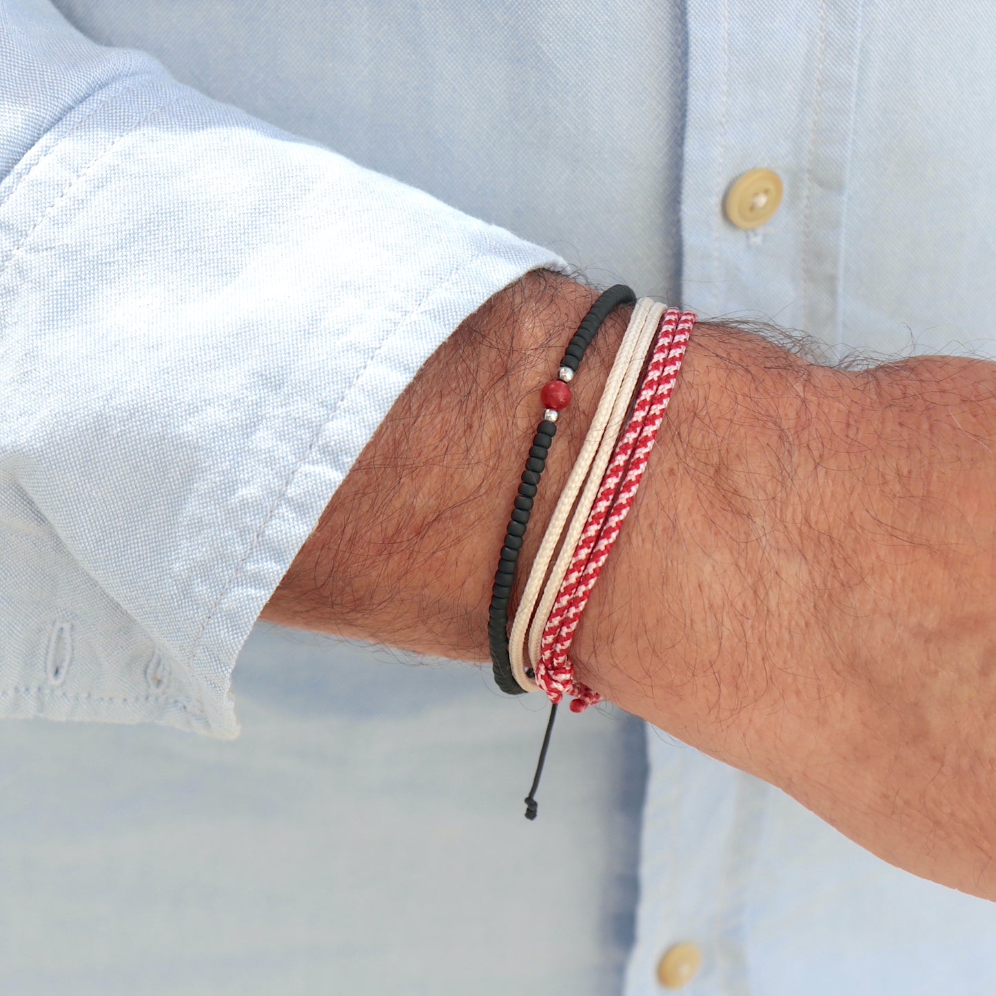 Ensemble de bracelets cordons homme ou femme style surf plage, set de bracelets d'été