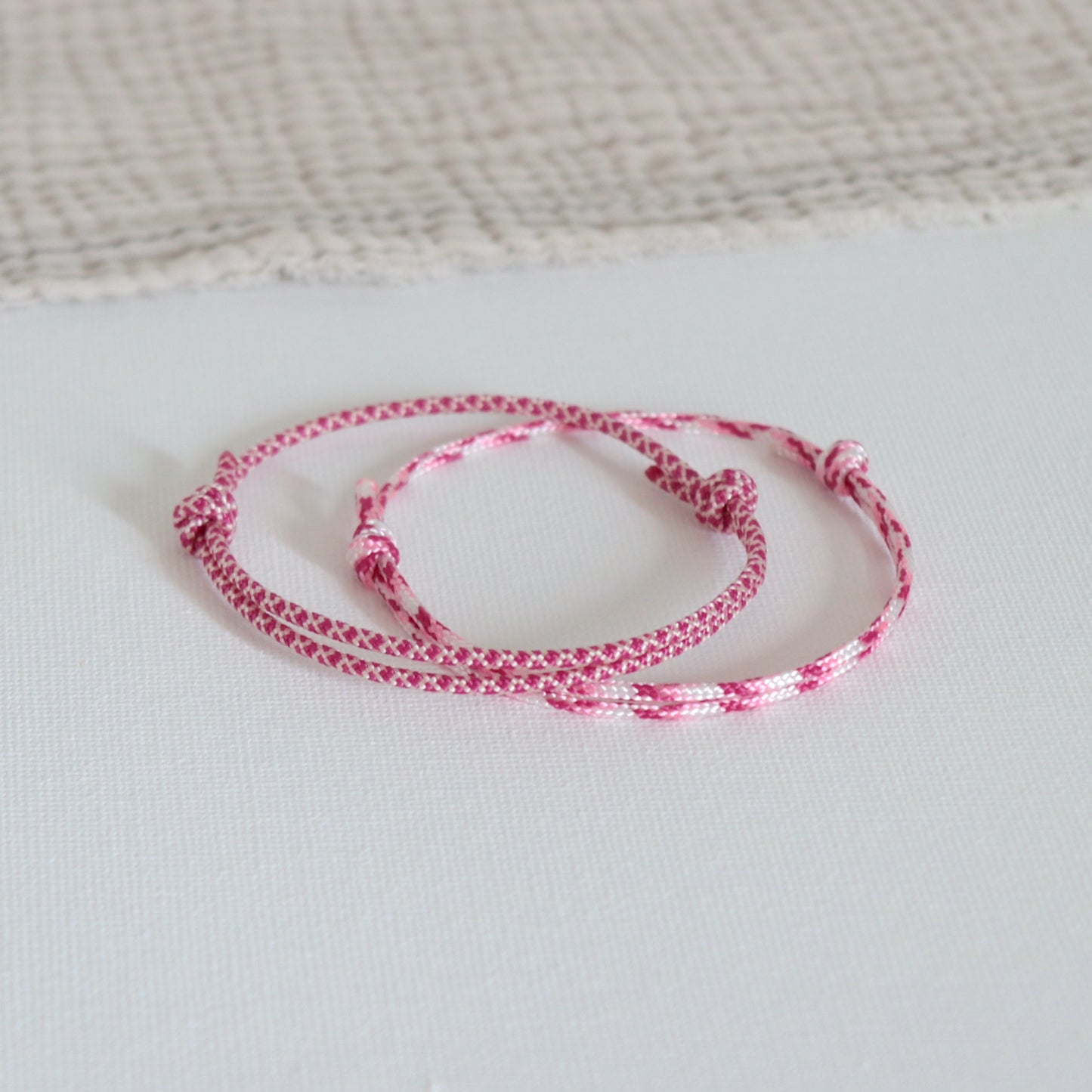 Ensemble de bracelets roses pour femme,deux bracelets cordons réglables esprit surf