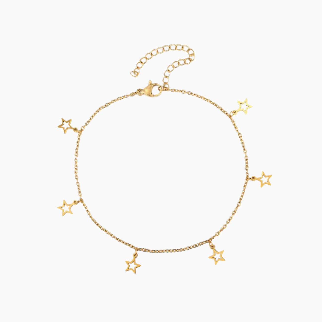 Bracelet de cheville acier inoxydable étoiles,bracelet fin doré femme minimaliste