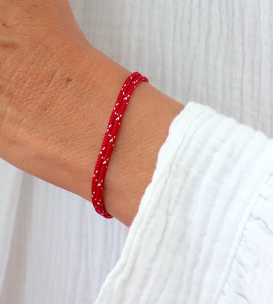 Bracelet cordon avec fil argent 4 couleurs disponibles,cadeau pour elle