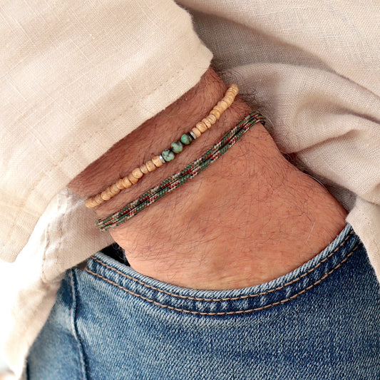 Ensemble de bracelets cordon et perles,cadeaux homme tendance surf boho