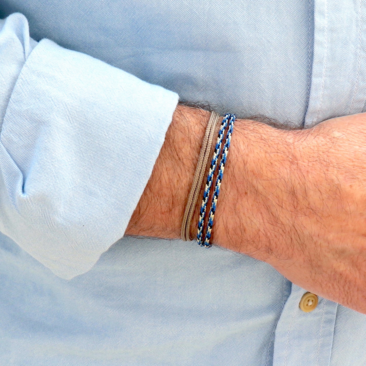 Bracelets homme cordons style surfeur,duo de bracelets d'été réglables en tissu