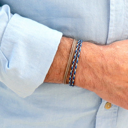 Bracelets homme cordons style surfeur,duo de bracelets d'été réglables en tissu