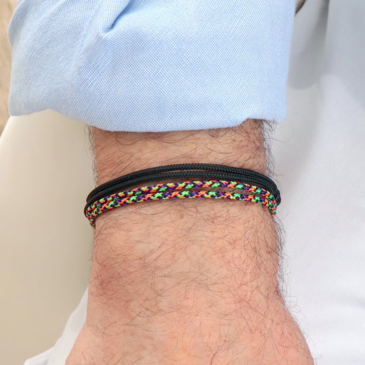 Ensemble de bracelets homme cordons noeuds coulissants,cadeau pour lui