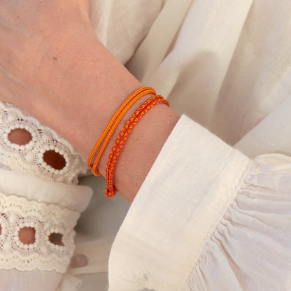 Ensemble de bracelets cordons orange style surf boho,Bracelets réglable femme