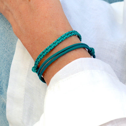 Ensemble de bracelets réglable cordons turquoises,bracelets style plage d'été,look surf boho