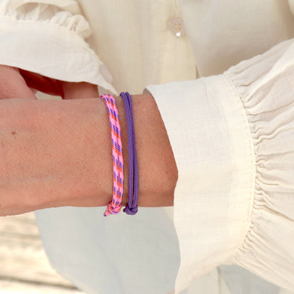 Ensemble de bracelets cordons pour femme style boho surf,bracelets réglables violets