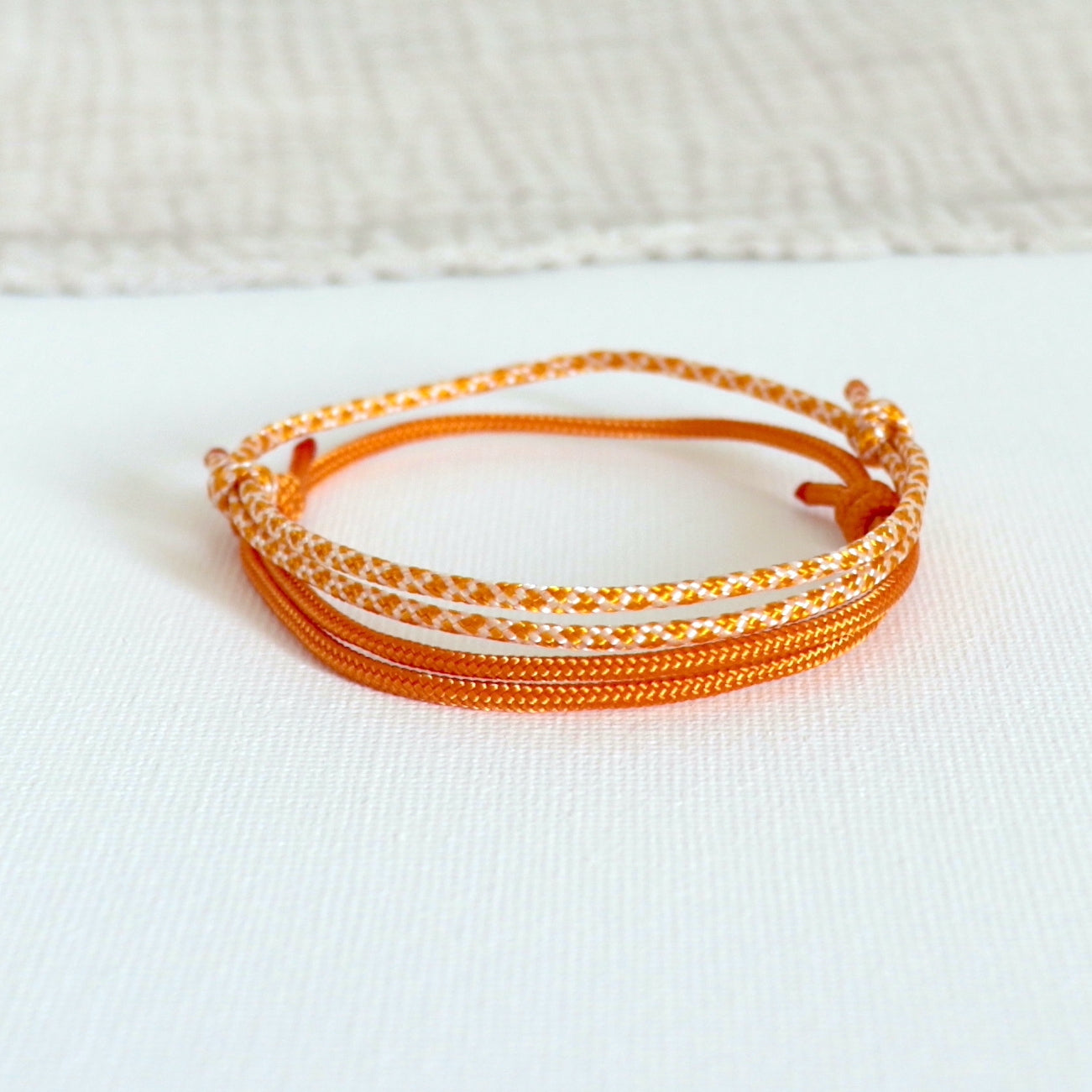 Ensemble de deux bracelets cordons réglables pour femme,bracelets oranges pour un look d'été