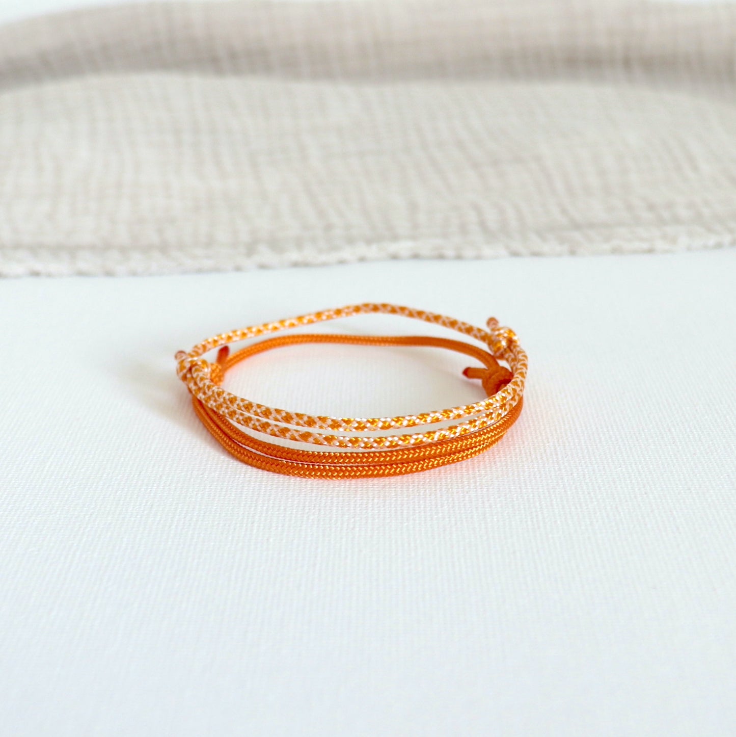 Ensemble de deux bracelets cordons réglables pour femme,bracelets oranges pour un look d'été