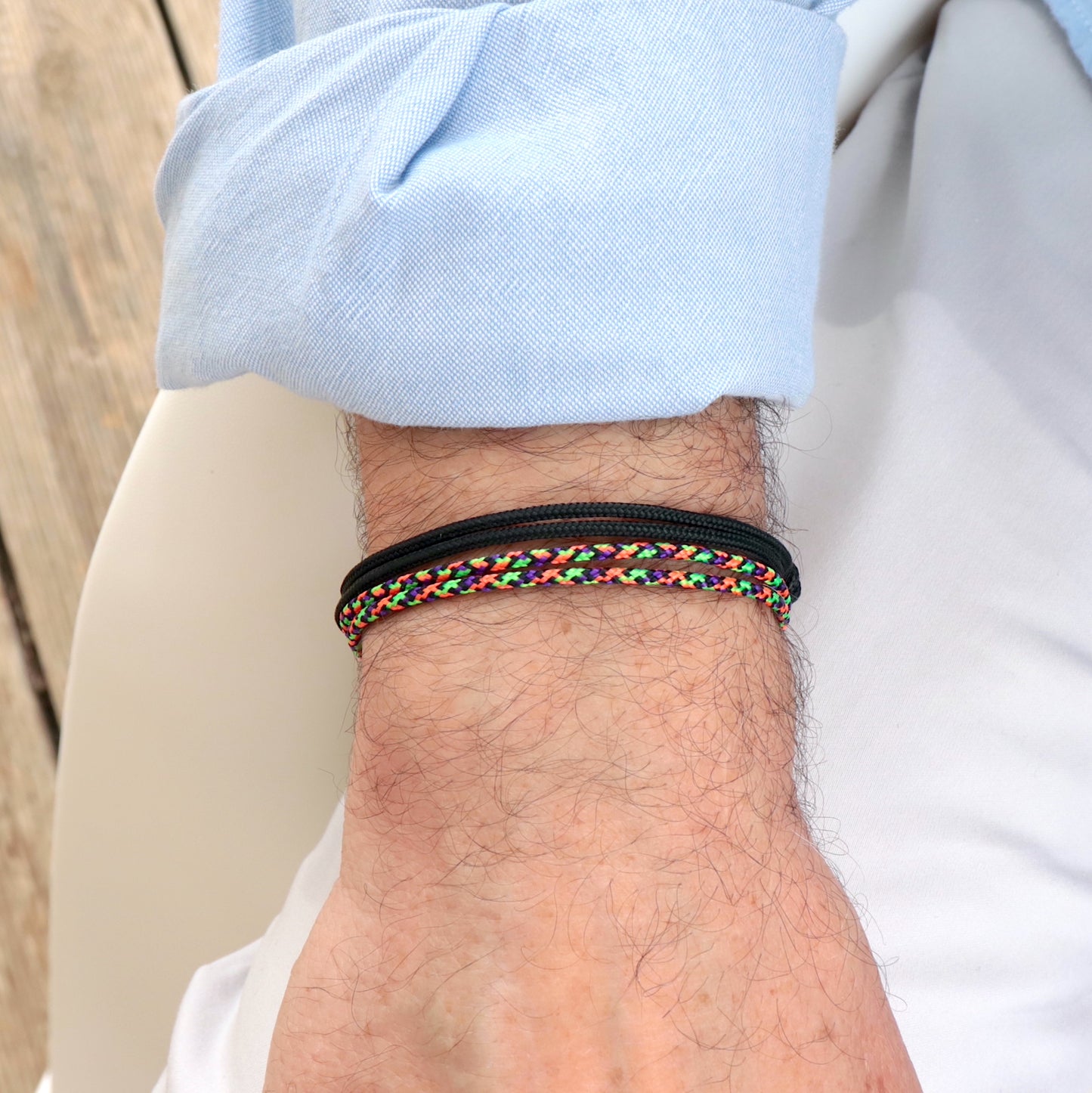 Ensemble de bracelets homme cordons noeuds coulissants,cadeau pour lui