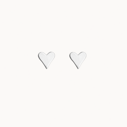 Petites boucles d'oreilles clous motif coeur,mini puces d'oreilles femme doré ou argent