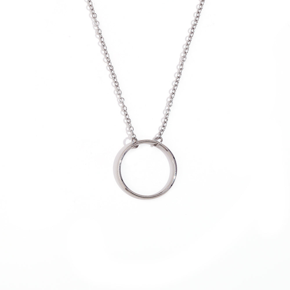 Collier ras de cou acier inoxydable 316 chaine et anneau rond,collier femme minimaliste