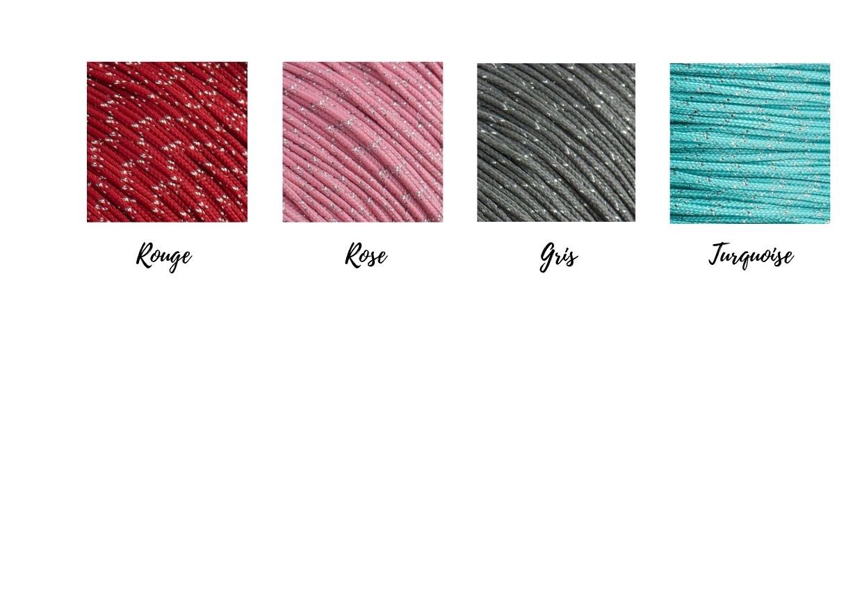 Bracelet cordon avec fil argent 4 couleurs disponibles,cadeau pour elle
