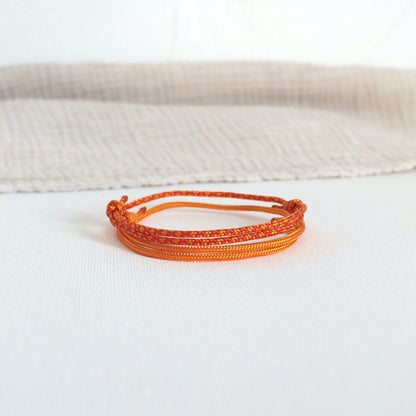 Ensemble de bracelets cordons orange style surf boho,Bracelets réglable femme