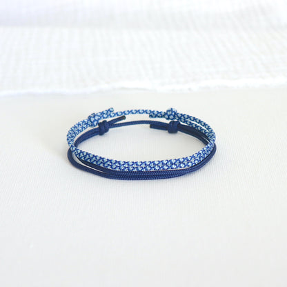 Ensemble de bracelets cordons couleurs bleues pour homme