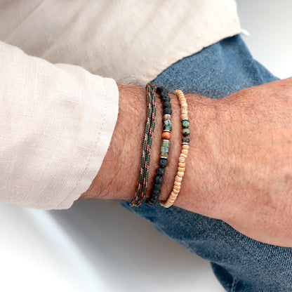 Ensemble de bracelets cordon et perles,cadeaux homme tendance surf boho