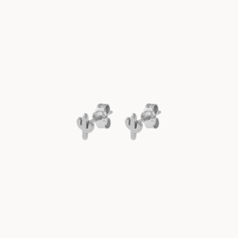 Petites boucles d'oreilles femme puces cactus, clous d'oreilles doré ou argent