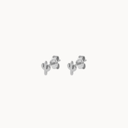 Petites boucles d'oreilles femme puces cactus, clous d'oreilles doré ou argent