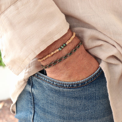 Ensemble de bracelets cordon et perles,cadeaux homme tendance surf boho